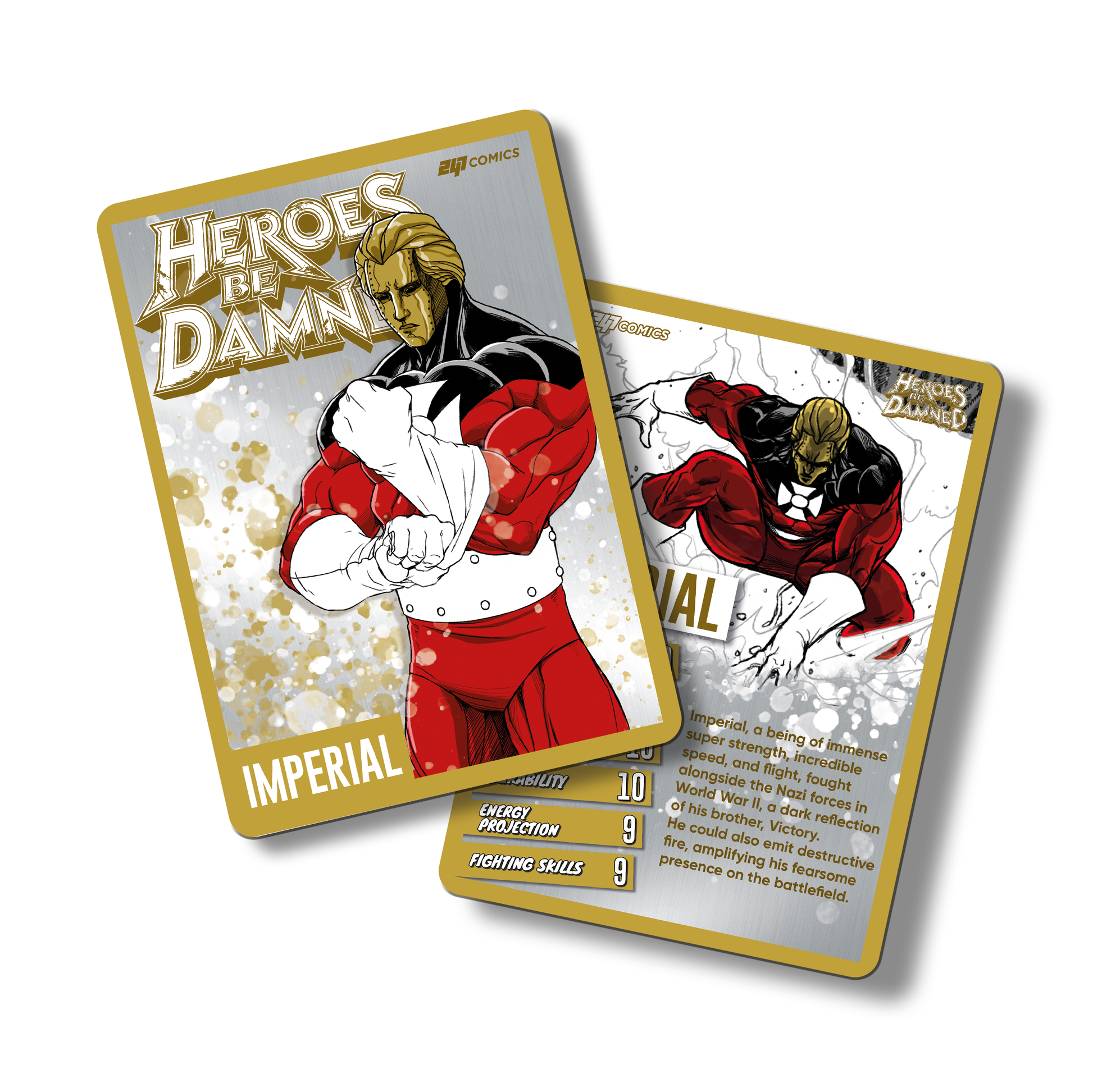 Heroes Be Damned Metal Character traiding card featuring Imperial