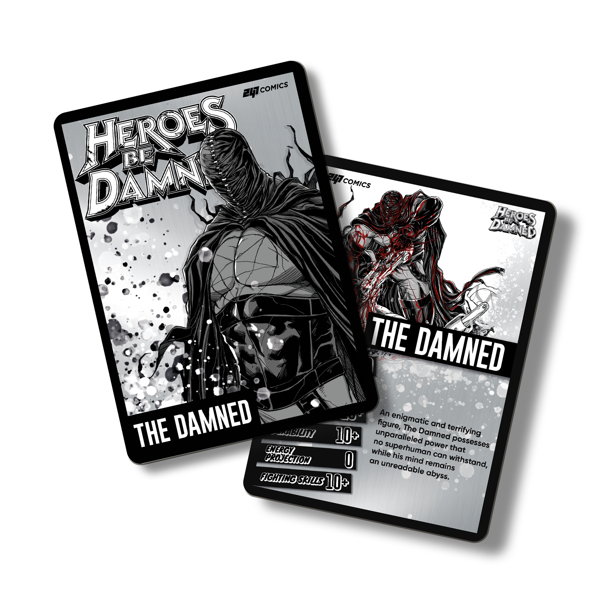 Heroes Be Damned Metal Character traiding card featuring The Damned